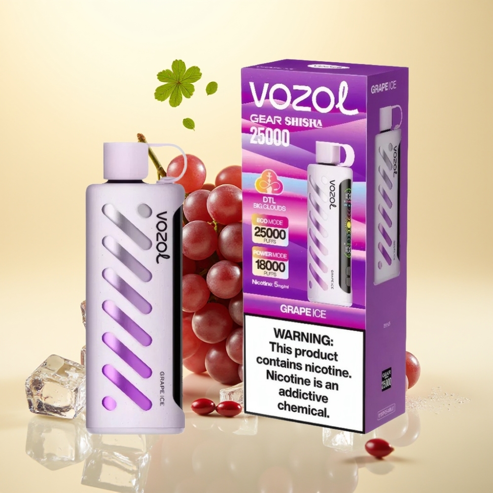 VOZOL Gear Shisha 25000 Puffs Dual Mesh Grape Ice S.i.L.C Tech 1000mAh