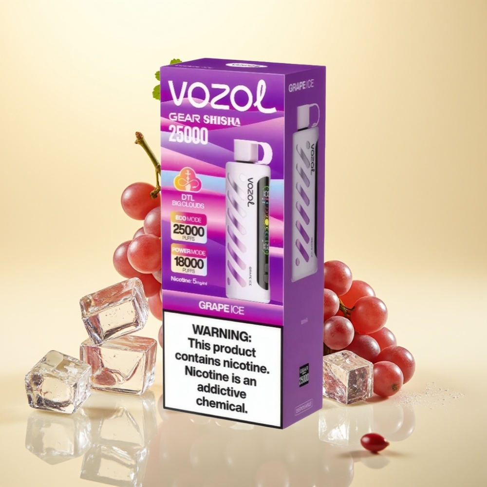 VOZOL Gear Shisha 25000 Puffs Dual Mesh Grape Ice S.i.L.C Tech 1000mAh