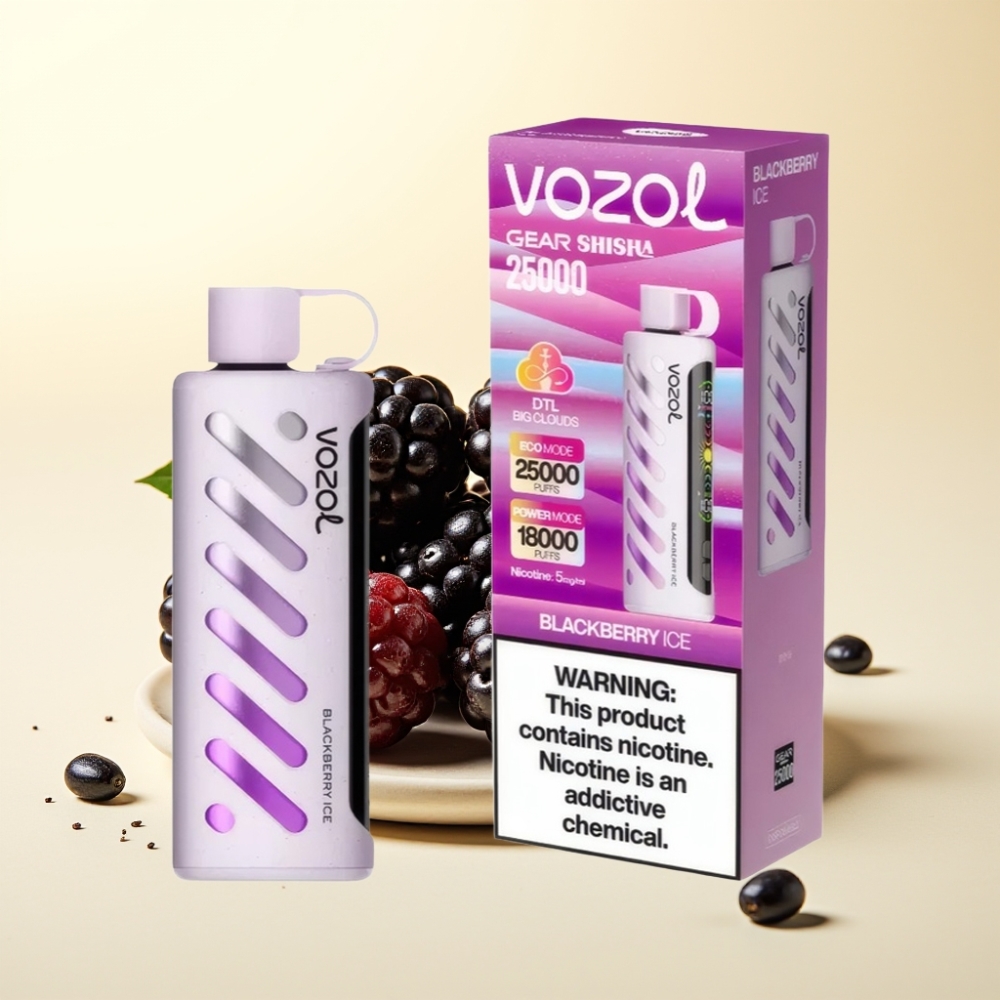 VOZOL Gear Shisha 25000 Puffs Dual Mesh S.i.L.C Tech Blackberry Ice
