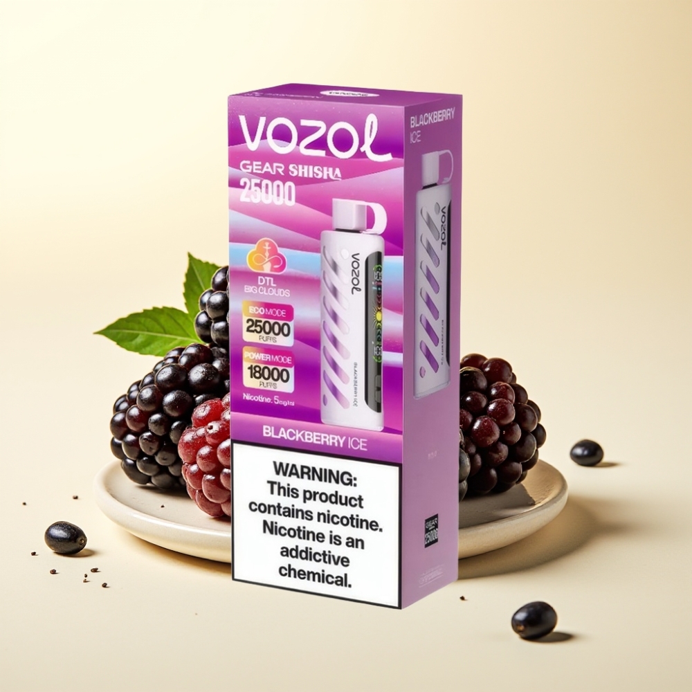 VOZOL Gear Shisha 25000 Puffs Dual Mesh S.i.L.C Tech Blackberry Ice
