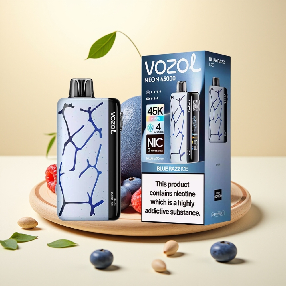Vozol Neon 45000 Puffs Disposable Vape Blue Razz Ice 20ml 800mAh Adjustable Ice Airflow Vozol Neon 45000 Puffs Disposable Vape Blue Razz Ice 20ml 800mAh Adjustable Ice Airflow
