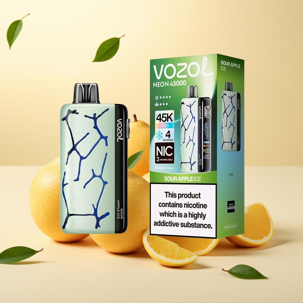 Vozol Neon 45000 Puffs Disposable Vape Măr Acidulat Gheață 20ml 800mAh Vozol Neon 45000 Puffs Disposable Vape Măr Acidulat Gheață 20ml 800mAh