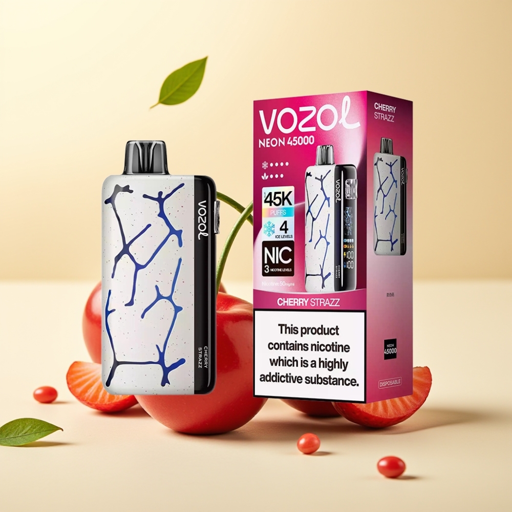 Vozol Neon 45K 45000 Puffs Adjustable Ice Airflow Cherry Strazz Vozol Neon 45K 45000 Puffs Adjustable Ice Airflow Cherry Strazz