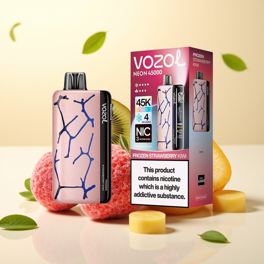 Vozol Neon 45K 45000 Puffs Disposable Vape Capsuni Kiwi Înghețate cu Ice Adjustable și Airflow Adjustable Vozol Neon 45K 45000 Puffs Disposable Vape Capsuni Kiwi Înghețate cu Ice Adjustable și Airflow Adjustable