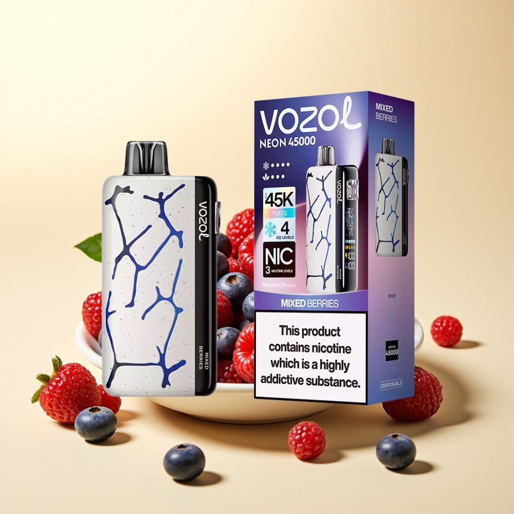 Vozol Neon 45K 45000 Pufuri Adjustable Ice Airflow Mixed Berries Disposable Vape
