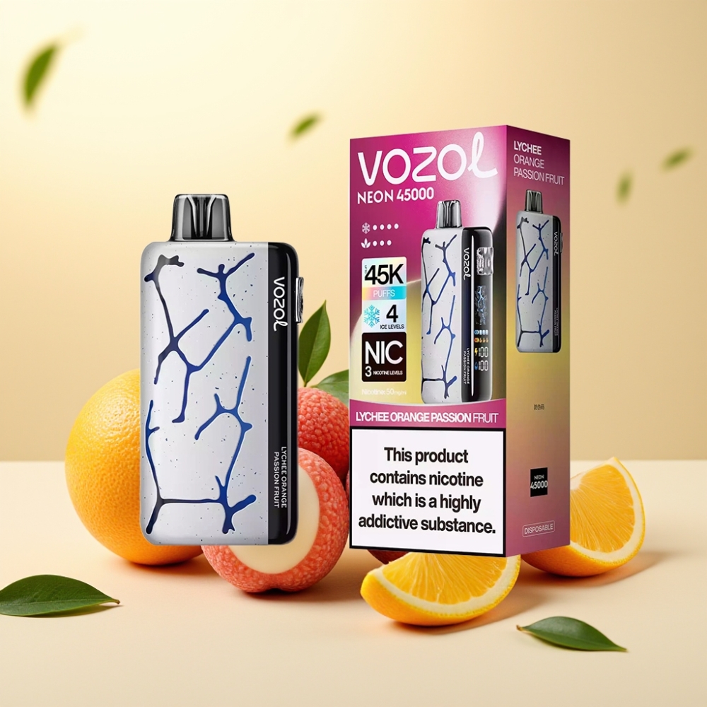 Vozol Neon 45K 45000 Pufuri Disposable Vape Litchi Portocale Fructul Pasiunii 4 Ice 3 Airflow