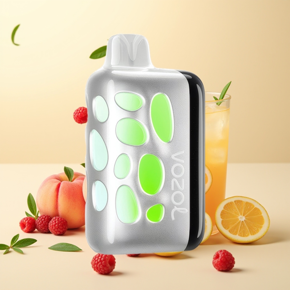 VOZOL RAVE 40000 Disposable Vape Vibrant Glow Peach Raspberry Lemonade Beat-Synced Party Mode