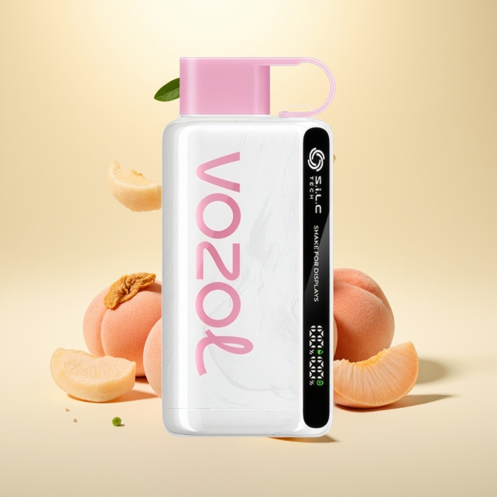 VOZOL STAR 9000/12000 Pufă Shake Display Peach Ice S.i.L.C TECH 650mAh Reciclat
