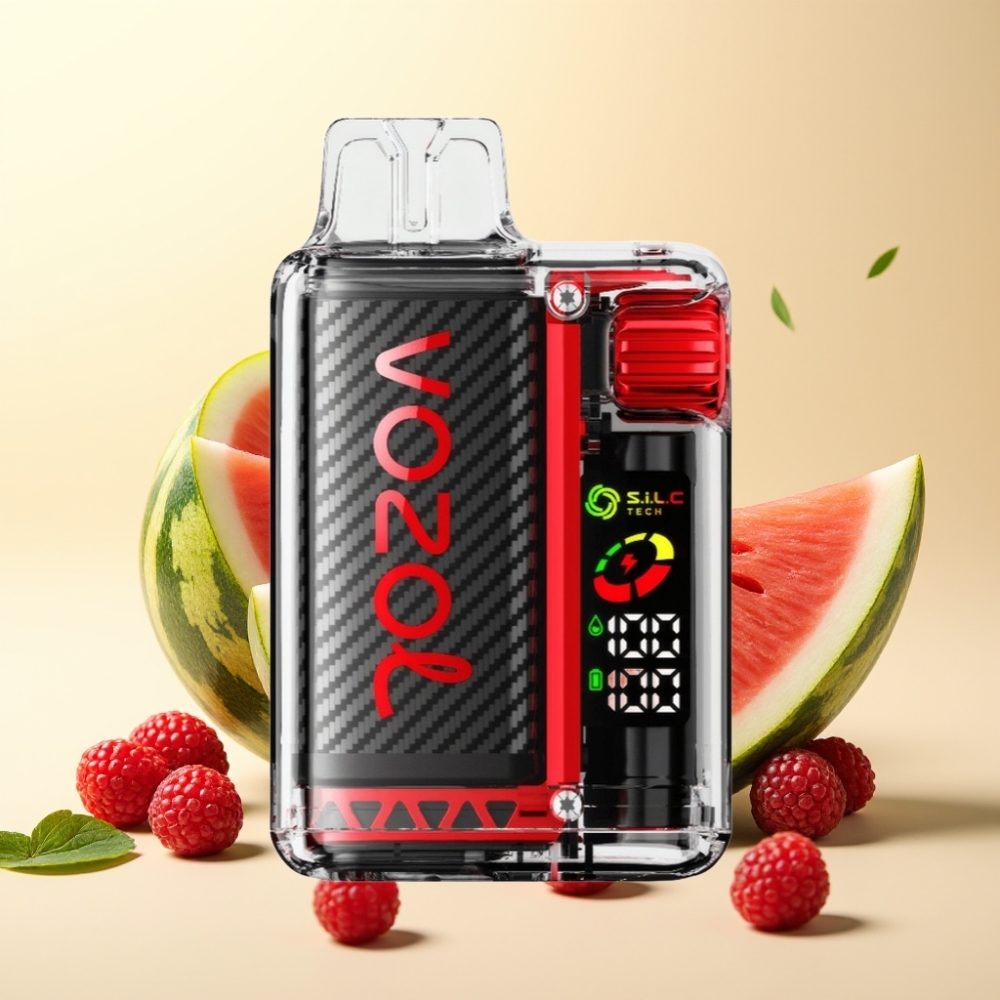 VOZOL Vista 20000 Puffs Reîncărcabil cu Afișaj OLED și Aroma Zmeură Pepene Verde 2% Nicotină