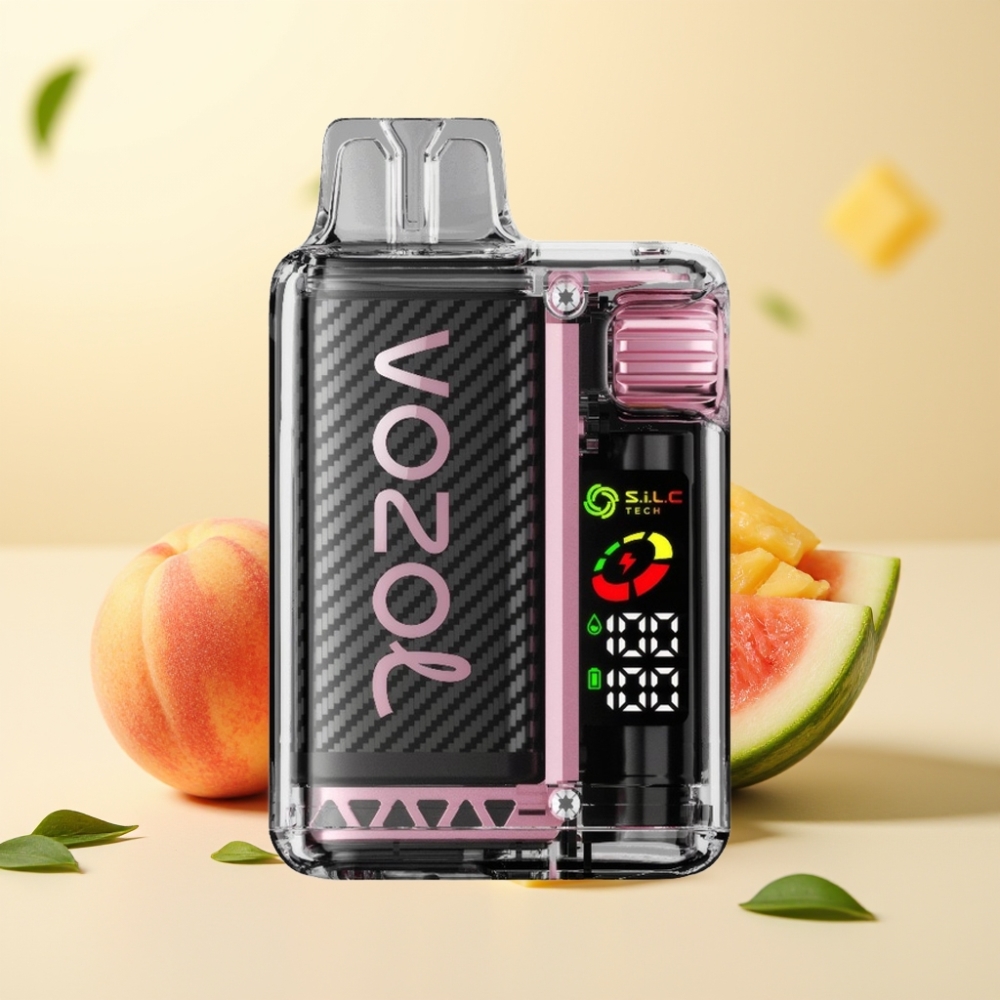 VOZOL Vista 20000 Puffs Rechargeable Peach Mango Watermelon OLED Screen S.i.L.C Tech Dual Mesh Coil MCU Chip
