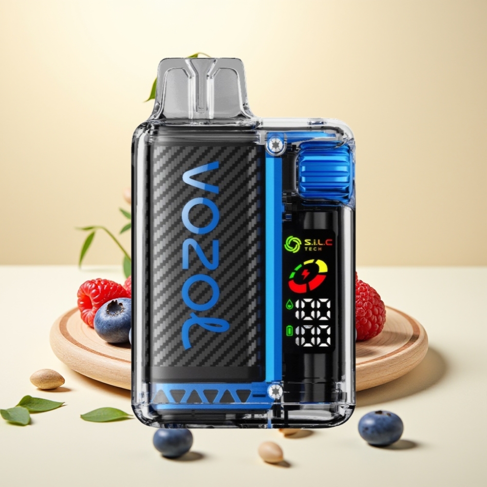 VOZOL Vista 20000 Pufuri Baterie Reincarcabila 650mAh Afisaj OLED Aroma Zmeura Albastra Gheata